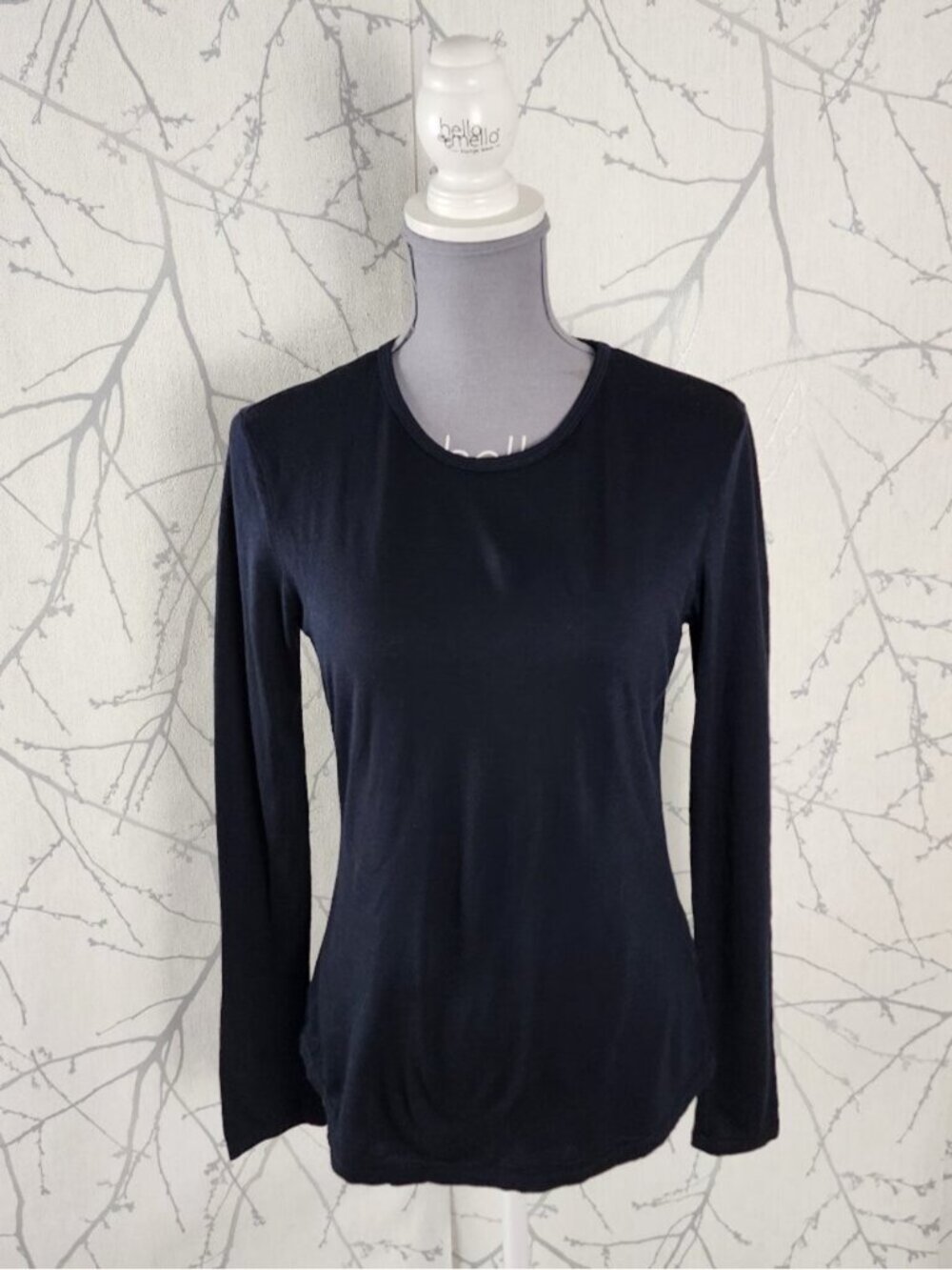 Cloudveil Navy 100% Merino Wool Round Neck Baselayer Long Sleeve